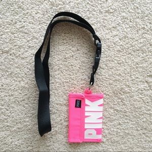 NWOT Pink Wallet Lanyard